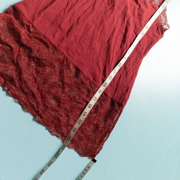 NWT White House Black Market Red Y2K Lace Trim Cami Tank Top Size Small - Picture 7 of 7